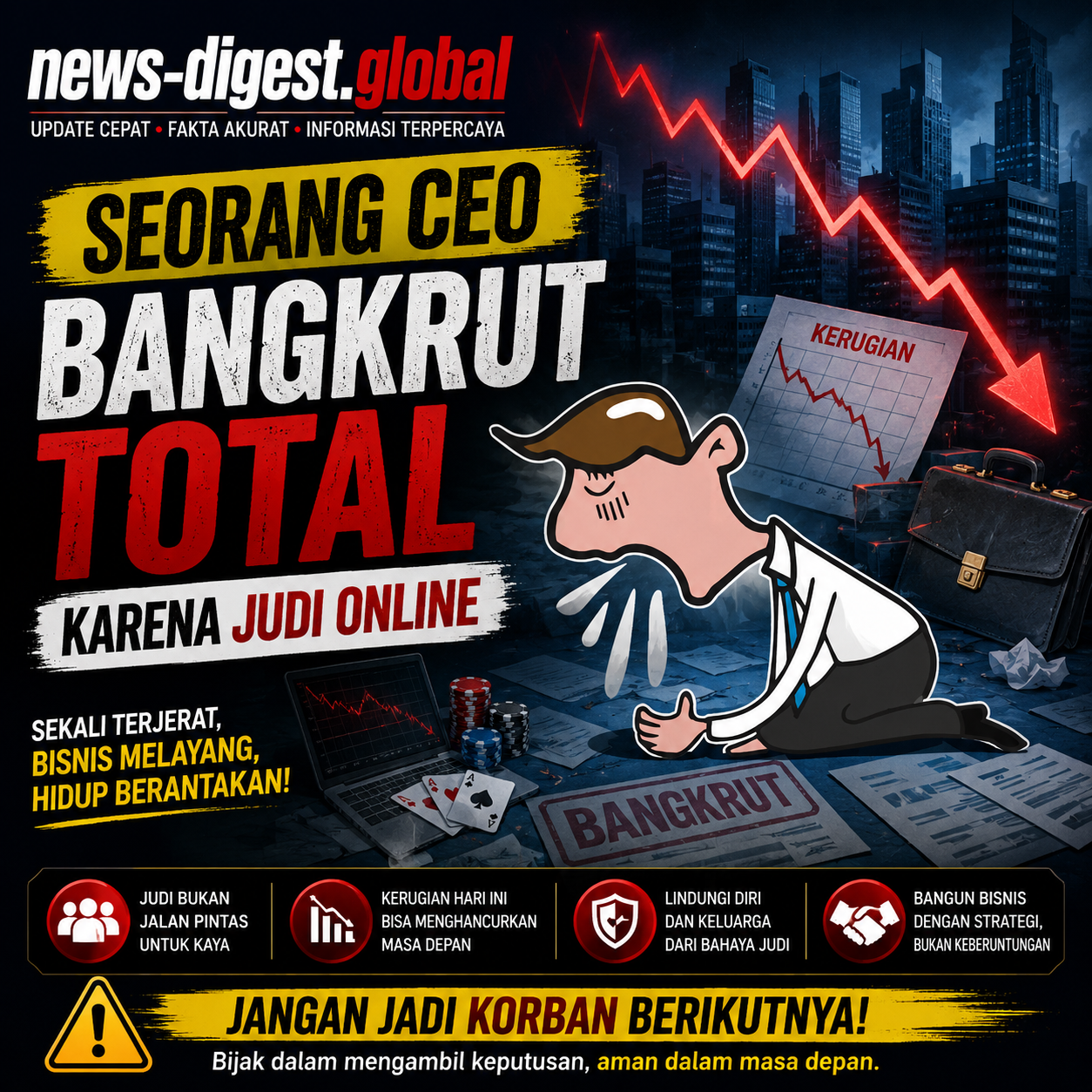 CEO Bangkrut Karena Judi Online, Pelajaran Penting bagi Dunia Bisnis