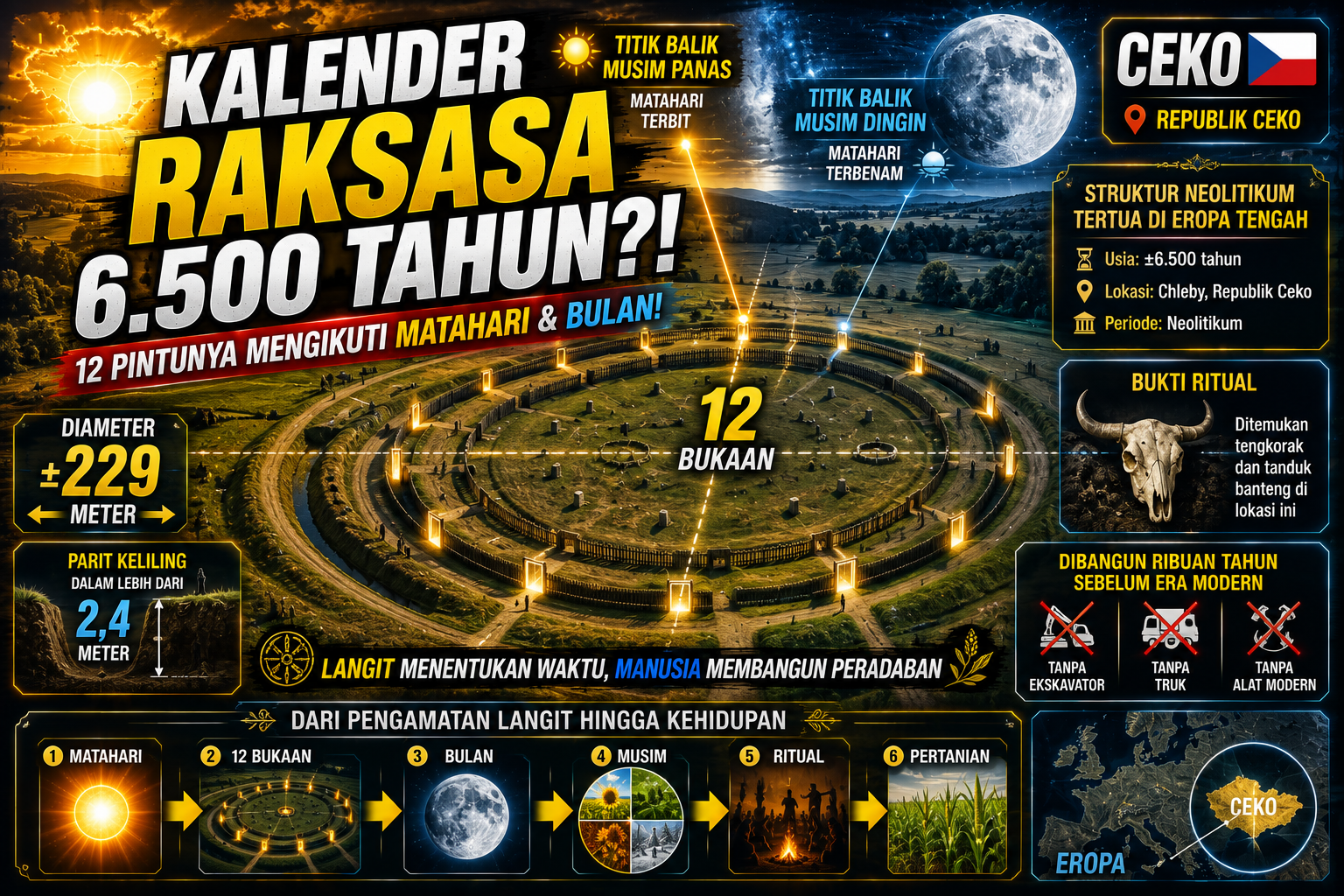 Struktur 6.500 Tahun Ditemukan di Ceko, Posisinya Mengikuti Matahari dan Bulan
