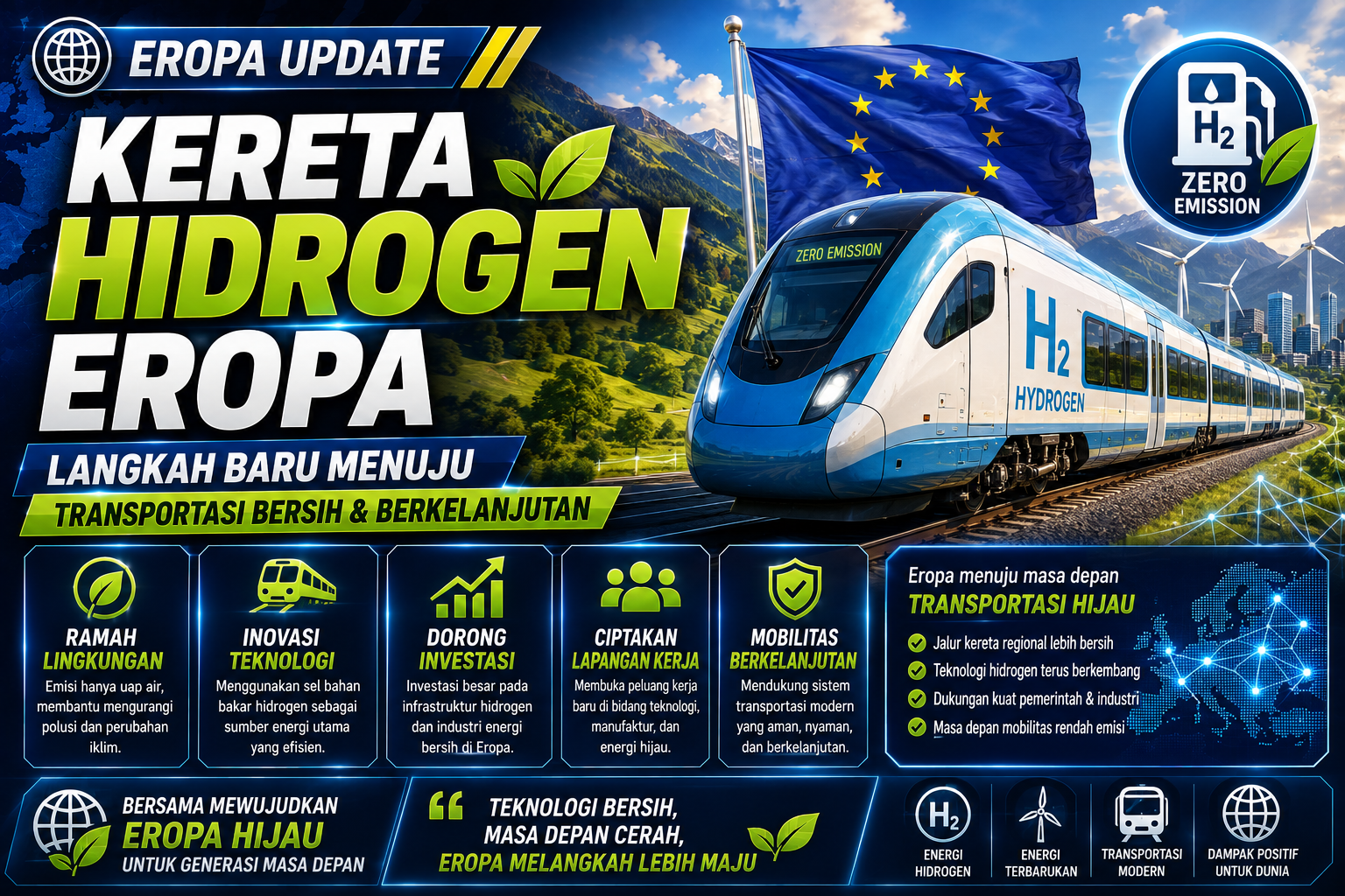 Eropa Percepat Pengembangan Kereta Hidrogen, Transportasi Rendah Emisi Semakin Meluas