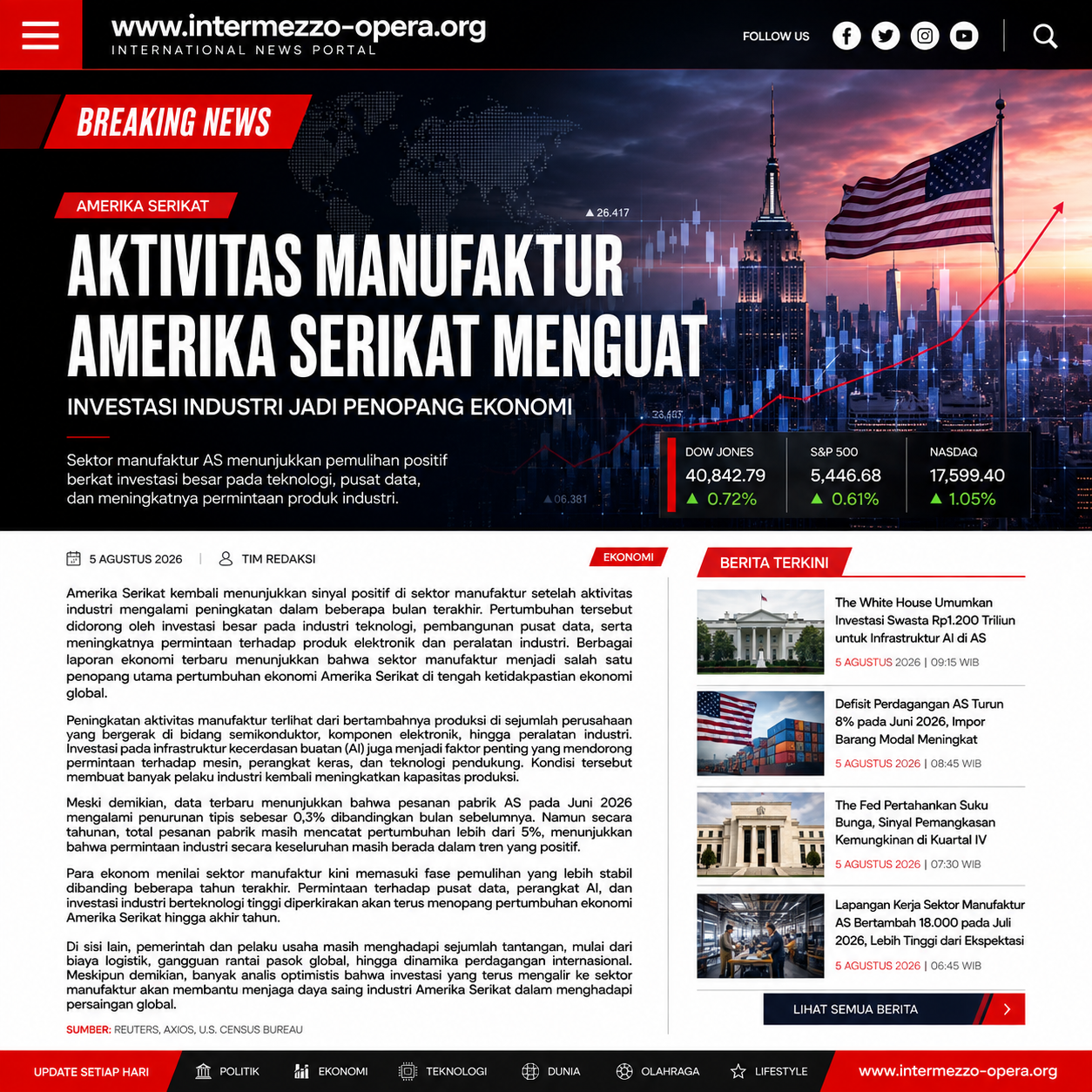 Aktivitas Manufaktur Amerika Serikat Menguat, Investasi Industri Dorong Pertumbuhan Ekonomi