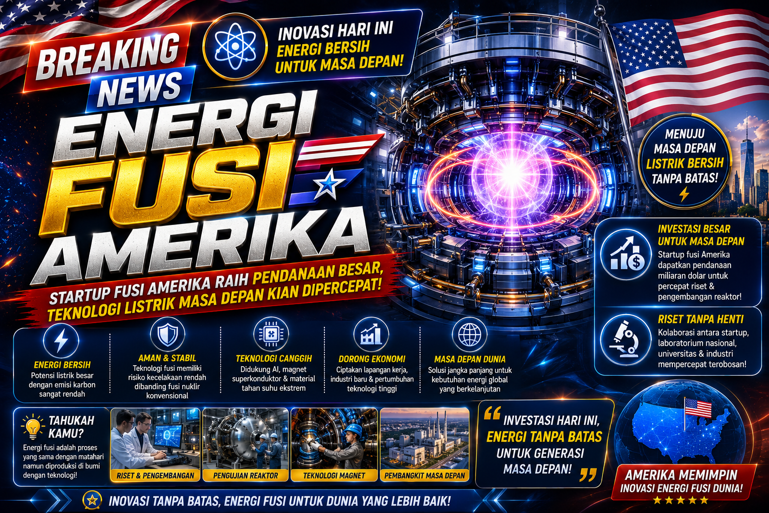 Startup Energi Fusi Amerika Raih Pendanaan Besar, Teknologi Listrik Masa Depan Kian Dipercepat