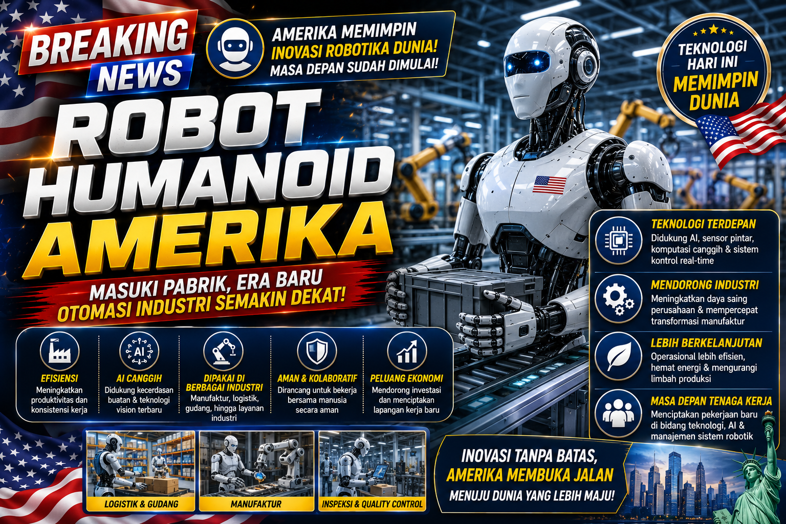 Robot Humanoid Amerika Masuki Pabrik, Era Baru Otomasi Industri Semakin Dekat