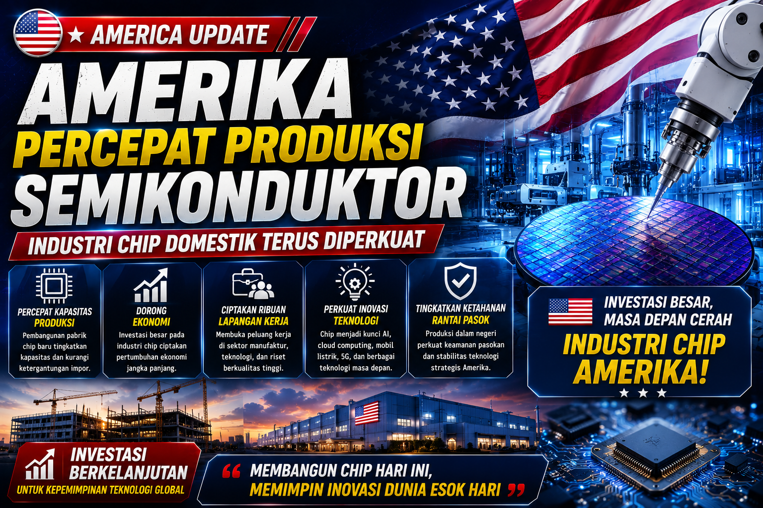 Amerika Percepat Produksi Semikonduktor, Industri Chip Domestik Terus Diperkuat