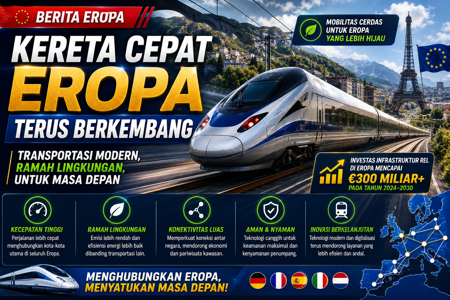 Industri Kereta Cepat Eropa Terus Berkembang, Transportasi Ramah Lingkungan Jadi Prioritas