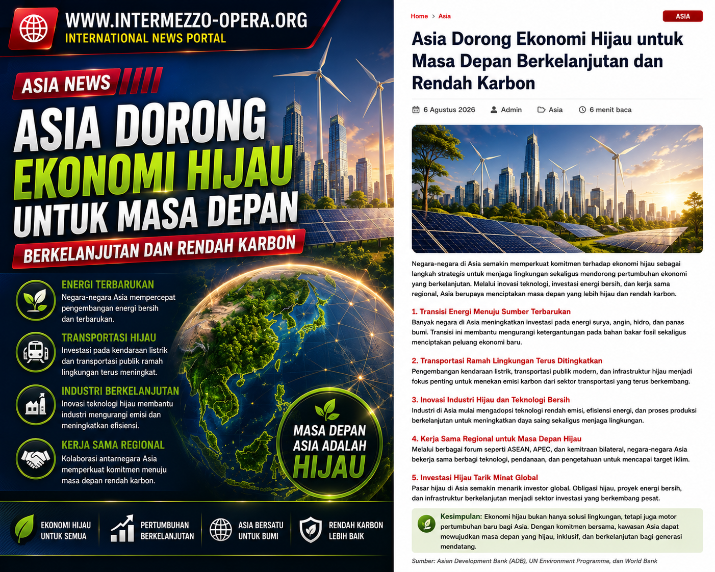 Asia Dorong Ekonomi Hijau, Investasi Energi Bersih Jadi Fokus Pertumbuhan Masa Depan