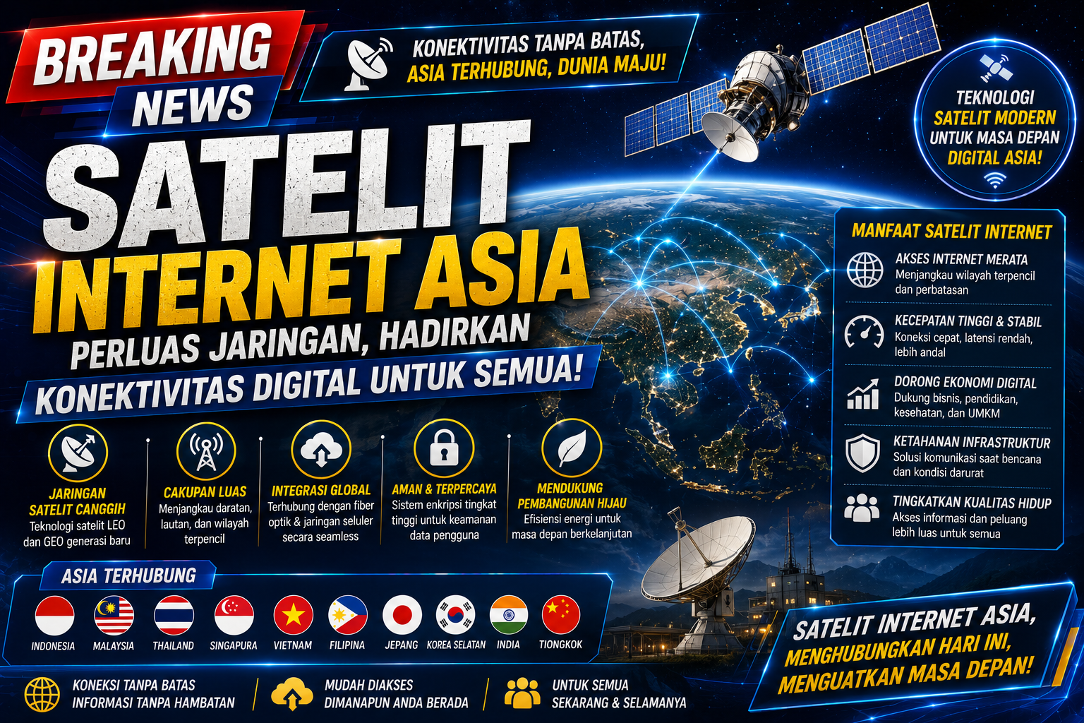 Asia Perluas Jaringan Satelit Internet, Konektivitas Digital Masuki Fase Baru