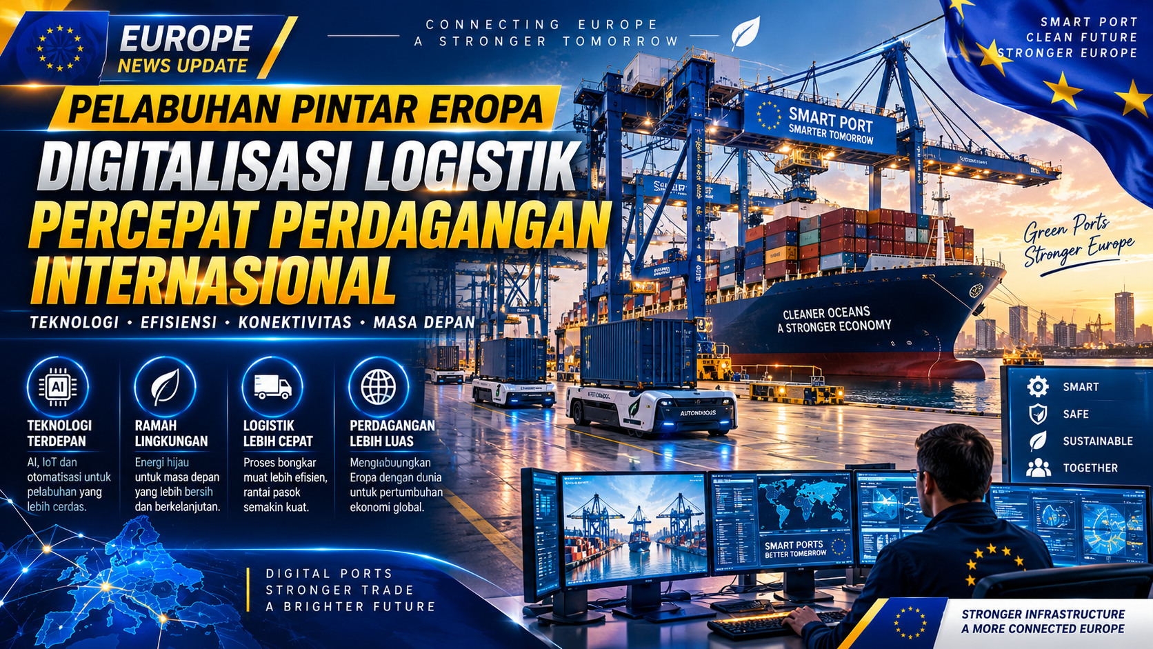 Pelabuhan Pintar Eropa Dikembangkan, Digitalisasi Logistik Percepat Perdagangan Internasional