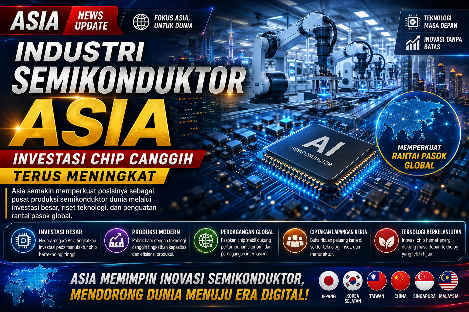 Asia Perkuat Industri Semikonduktor, Investasi Chip Canggih Terus Meningkat
