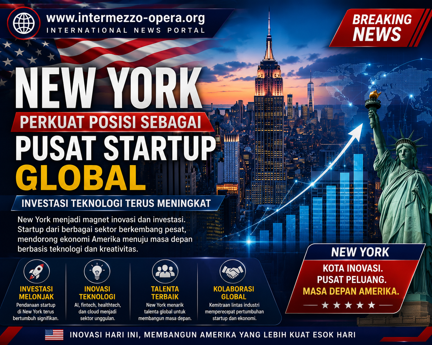New York Perkuat Posisi sebagai Pusat Startup Global, Investasi Teknologi Terus Meningkat
