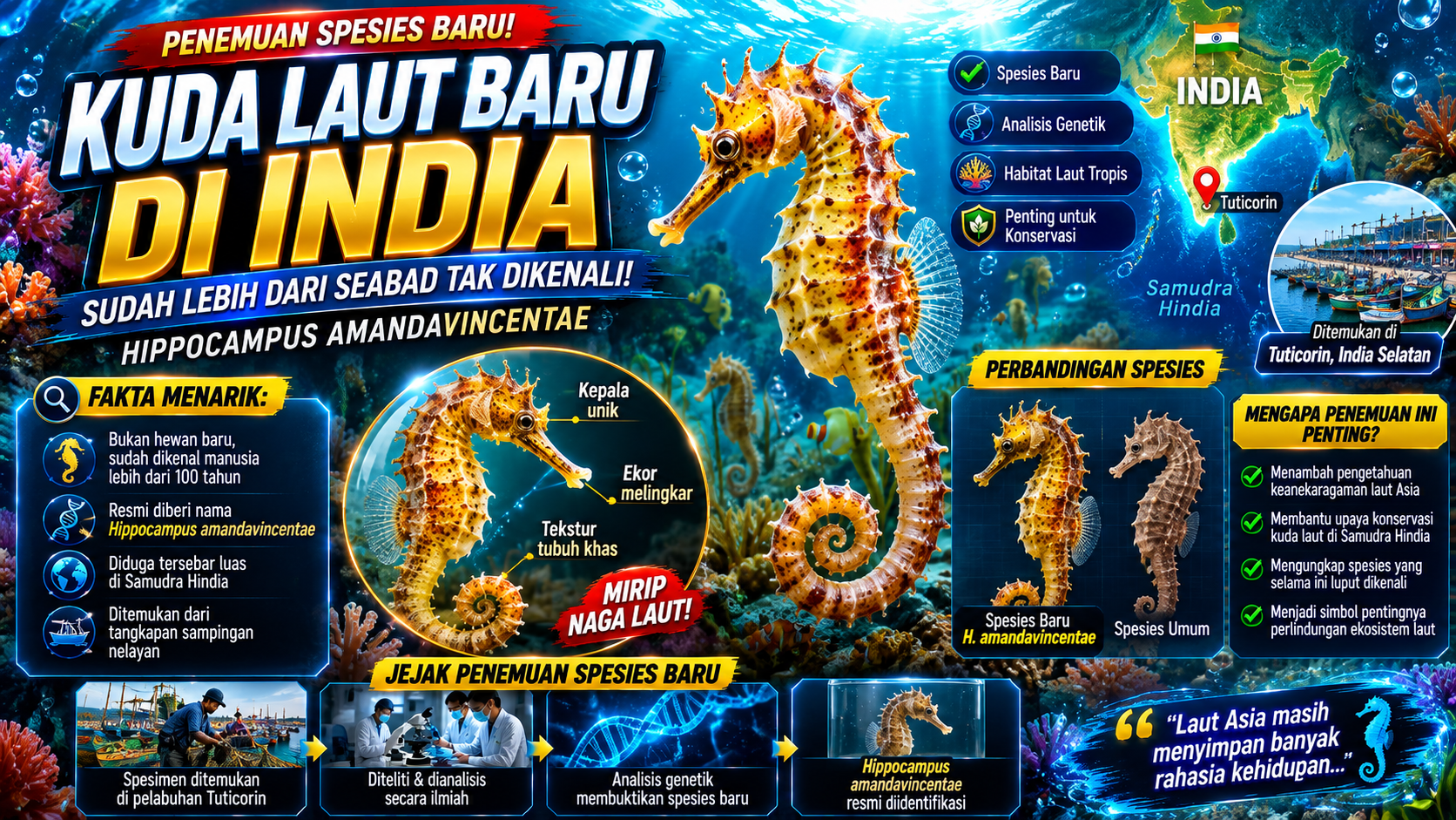 Kuda Laut Baru Ditemukan di India, Ternyata Sudah Lebih dari Seabad Tak Dikenali
