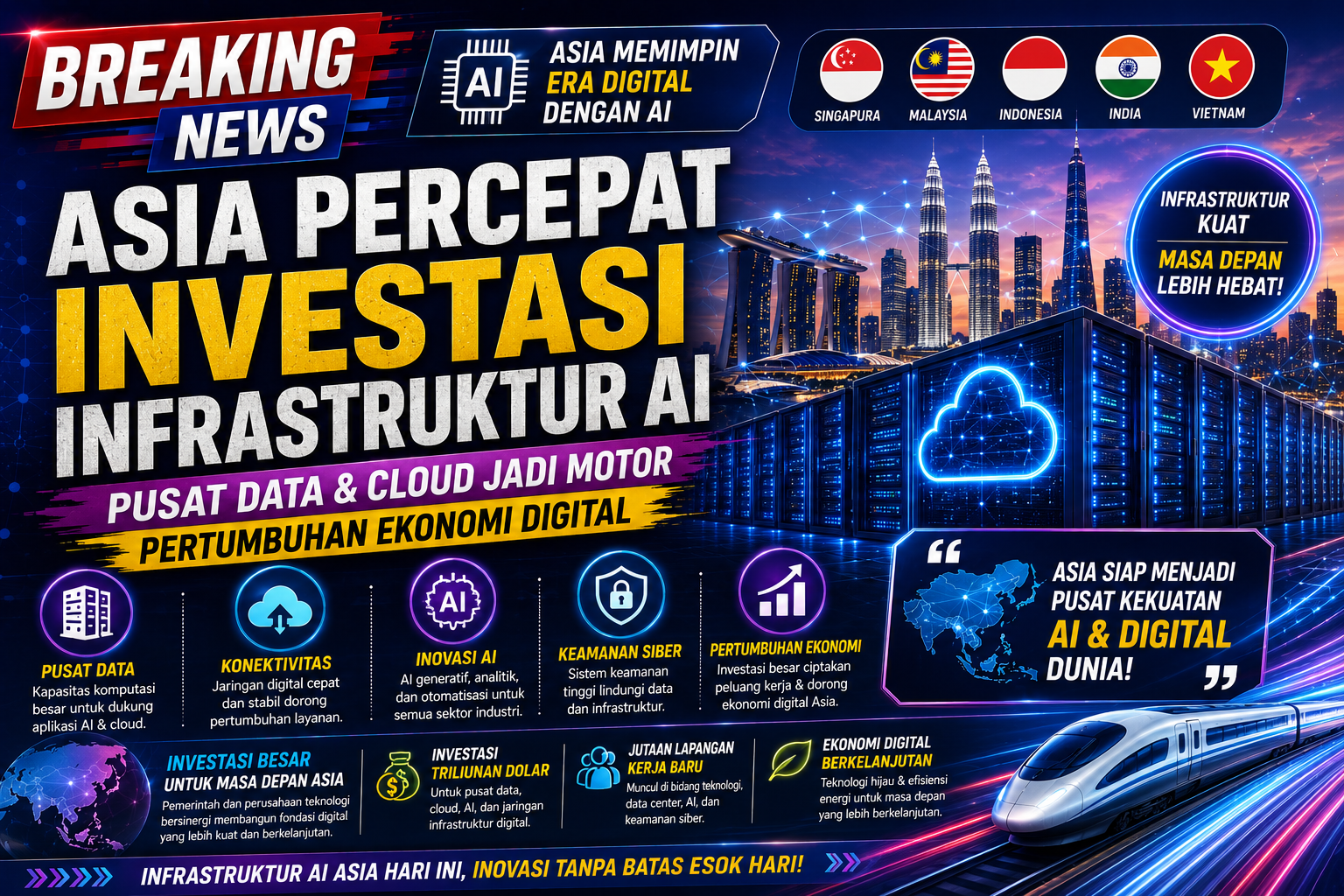 Asia Percepat Investasi Infrastruktur AI, Pusat Data dan Cloud Jadi Motor Pertumbuhan Digital