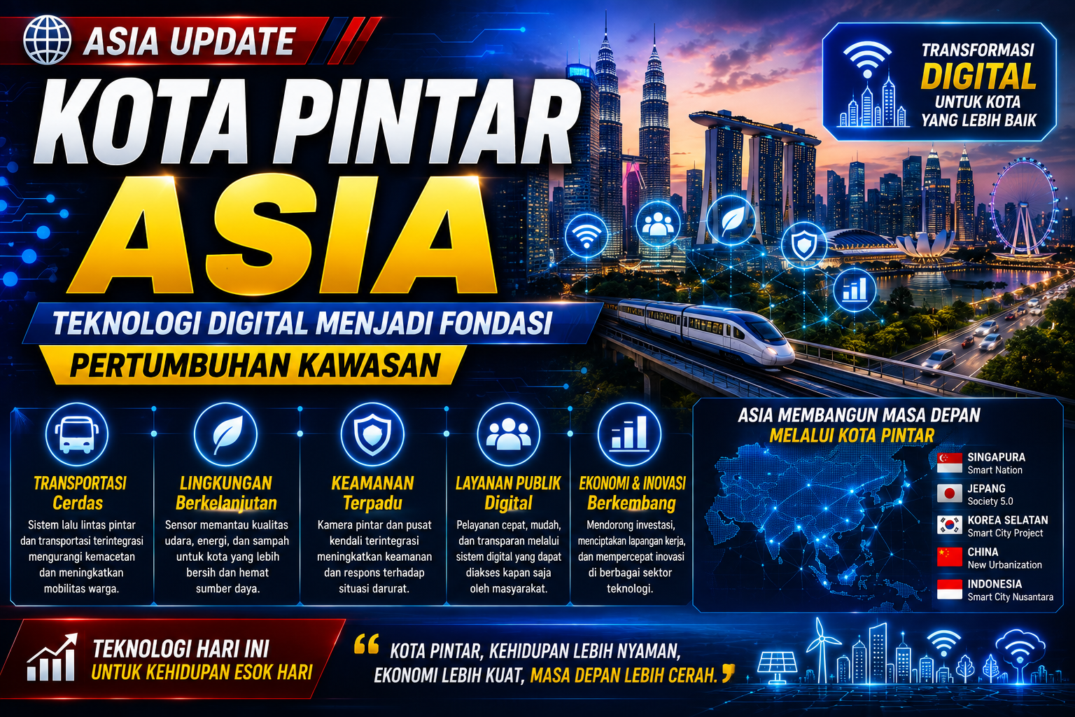 Asia Percepat Pembangunan Kota Pintar, Teknologi Digital Jadi Fondasi Pertumbuhan Kawasan