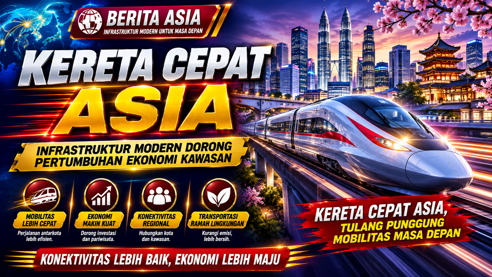 Asia Perluas Jaringan Kereta Cepat, Infrastruktur Modern Dorong Pertumbuhan Ekonomi Kawasan