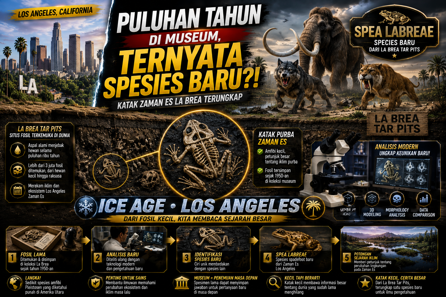Fosil Katak Zaman Es di Los Angeles Ternyata Spesies Baru Setelah Tersimpan Puluhan Tahun