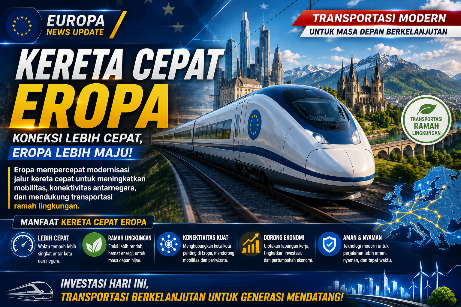 Eropa Percepat Modernisasi Jalur Kereta Cepat, Transportasi Ramah Lingkungan Jadi Prioritas