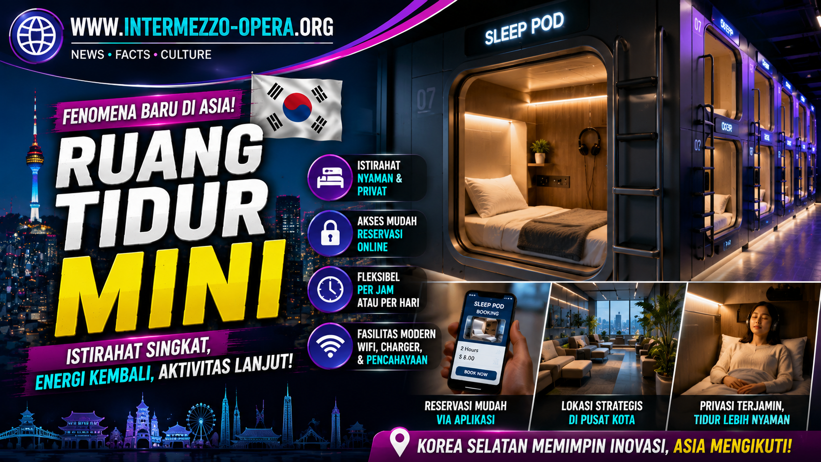 Ruang Tidur Mini Mulai Dilirik di Korea Selatan, Jadi Tempat Istirahat Singkat di Tengah Kesibukan Kota