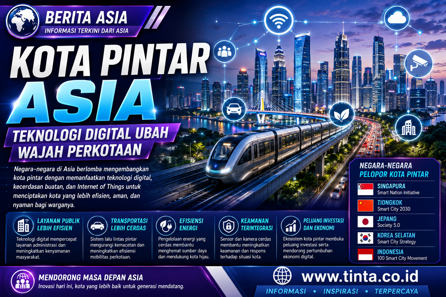 Asia Percepat Pengembangan Kota Pintar, Teknologi Digital Ubah Wajah Perkotaan