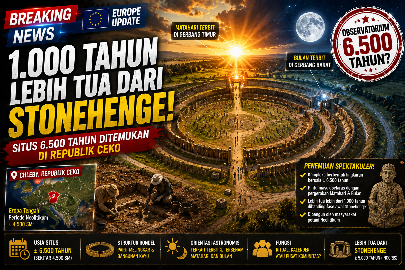 Lebih Tua dari Stonehenge, “Observatorium” 6.500 Tahun Ditemukan di Republik Ceko