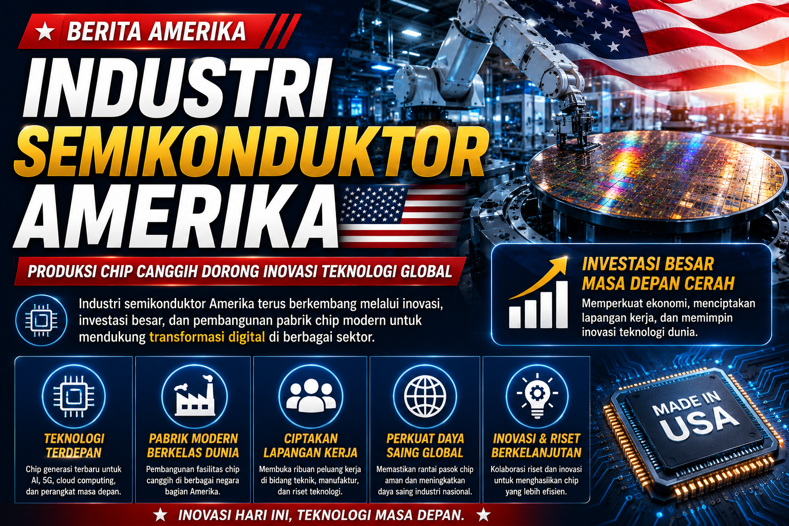 Industri Semikonduktor Amerika Terus Berkembang, Produksi Chip Canggih Dorong Inovasi Teknologi Global